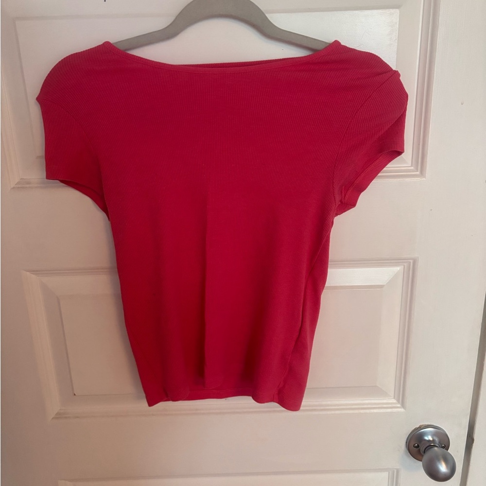 American Eagle Outfitters Pink Cap Sleeve T-Shirt